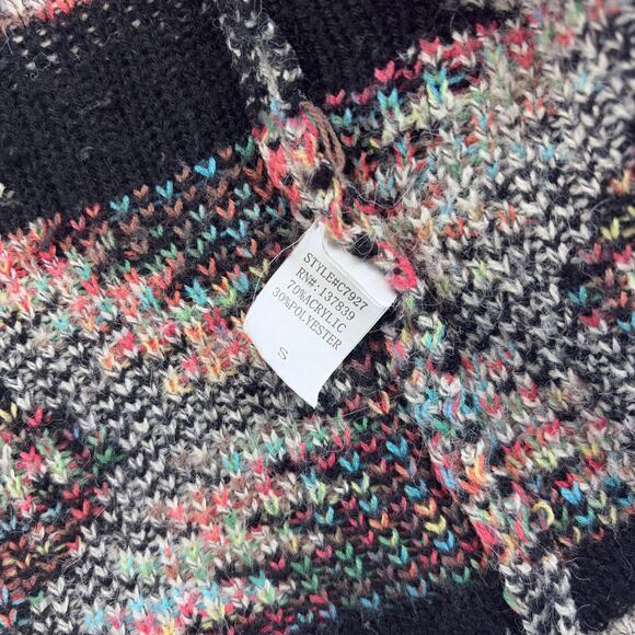 Dreamers Cardigan Women Small Multicolor Aztec Print Long Sleeve Pockets Acrylic - Picture 4 of 8